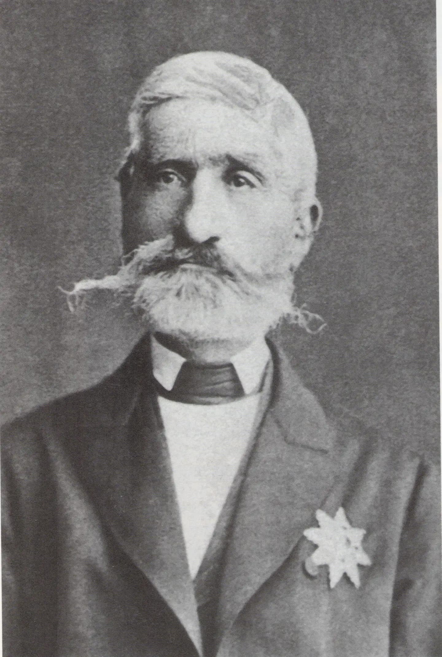 Formalni portret muškarca sa brkovima u tamnoj svečanoj uniformi sa odlikovanjima.